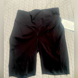 Lululemon Base Pace High Rise 8” Bike shorts in Black non-ribbed)